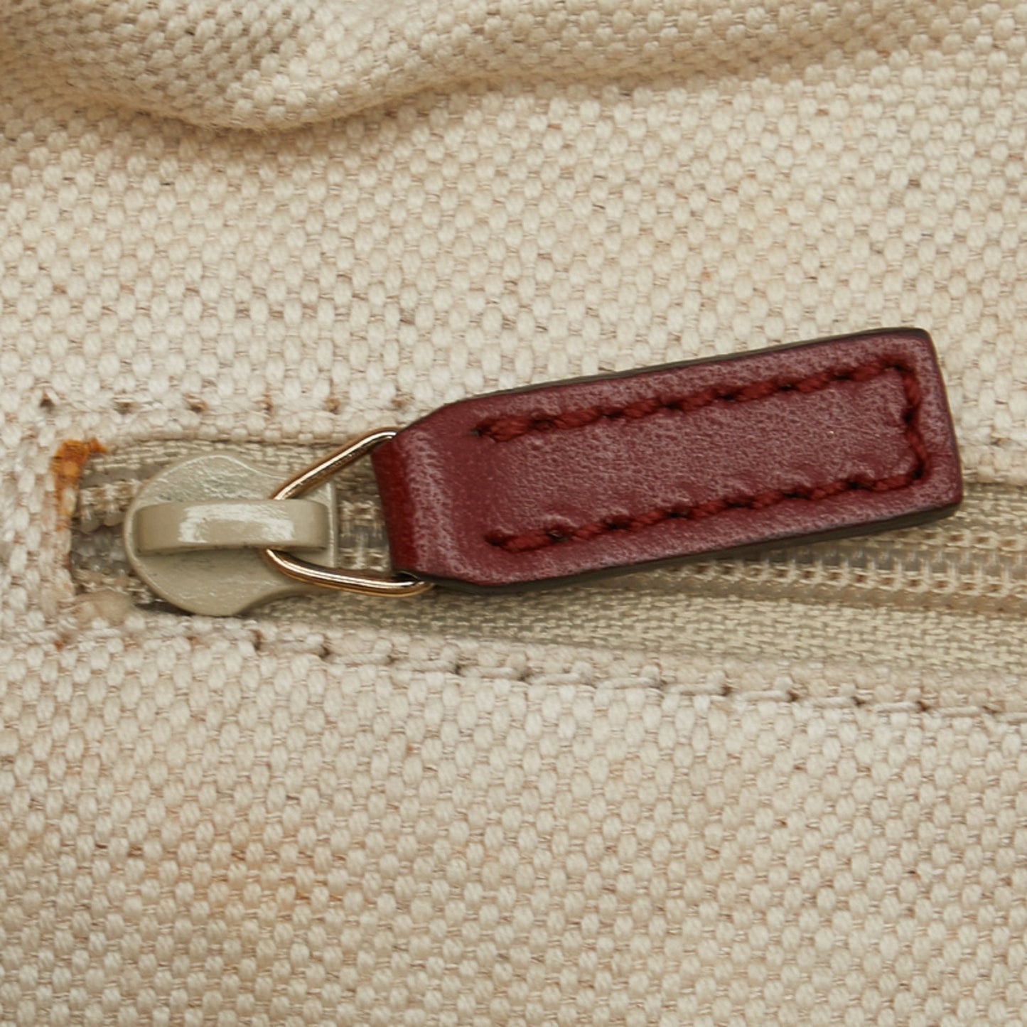 Gucci Beige Red Color Canvas Leather Shoulder Bag Tote Bag ( )