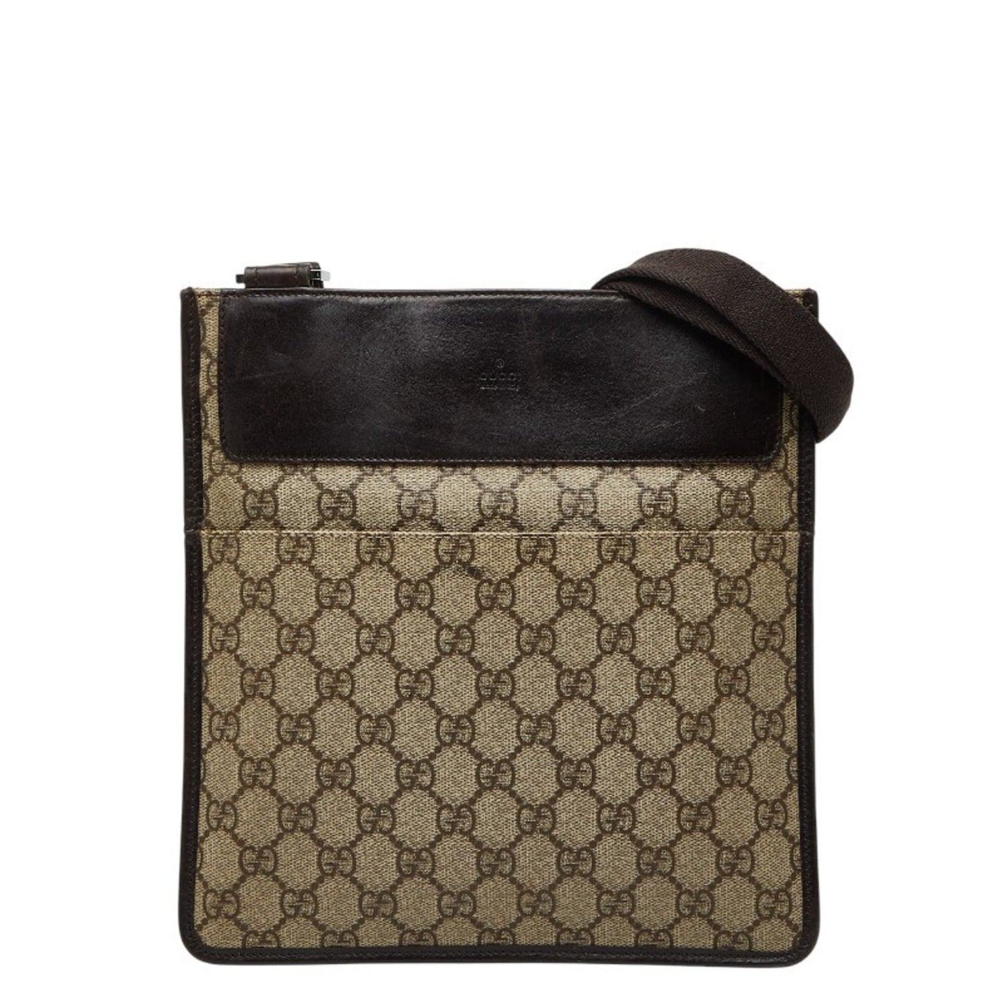 Gucci Beige Brown Pvc Leather Shoulder Bag ( )
