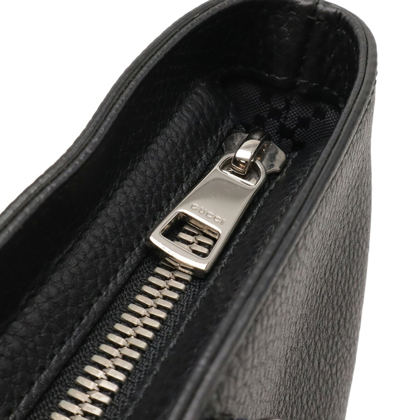 Gucci Black Navy Leather Shoulder Bag Tote Bag ( )