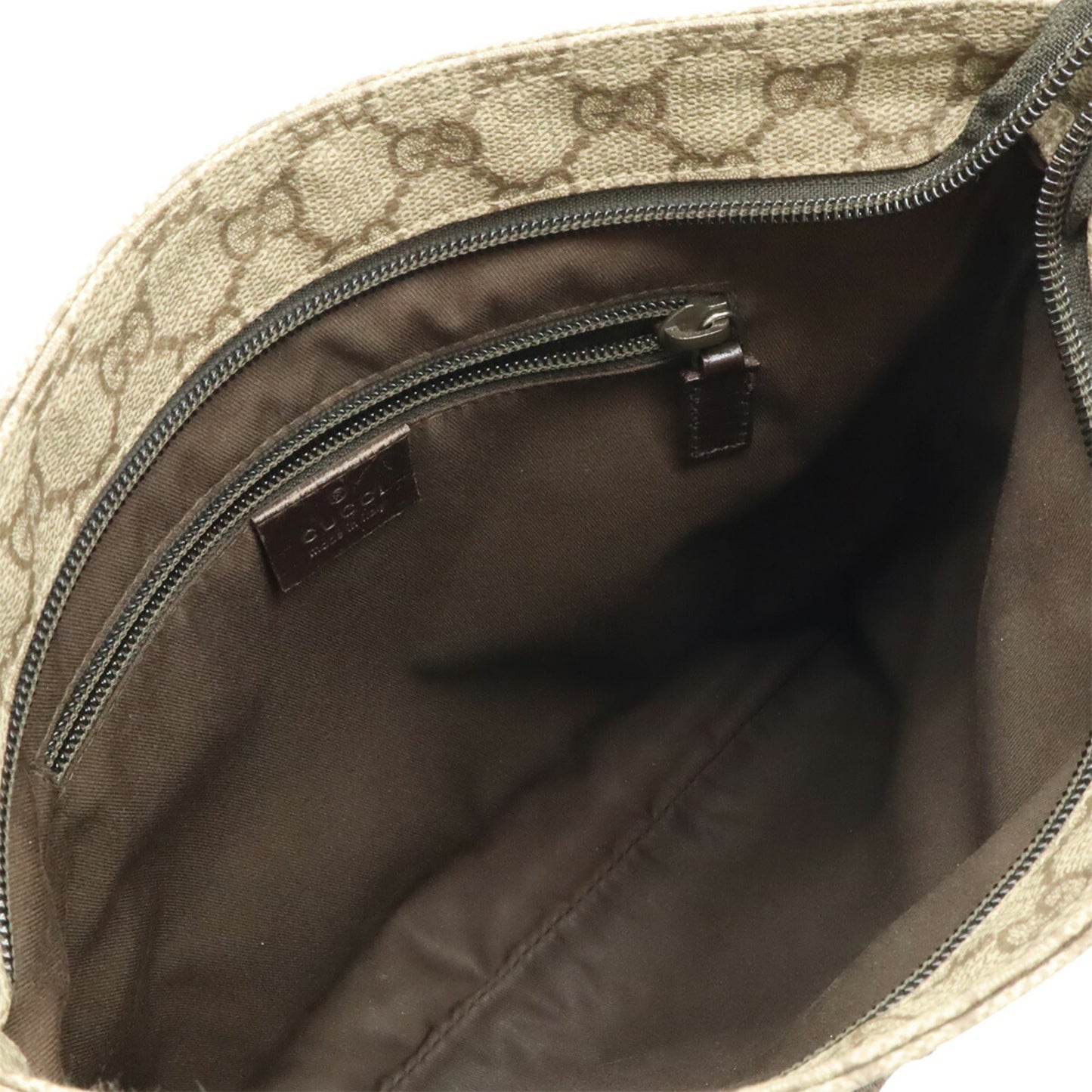 Gucci Beige Dark Brown Pvc Leather Shoulder Bag ( )