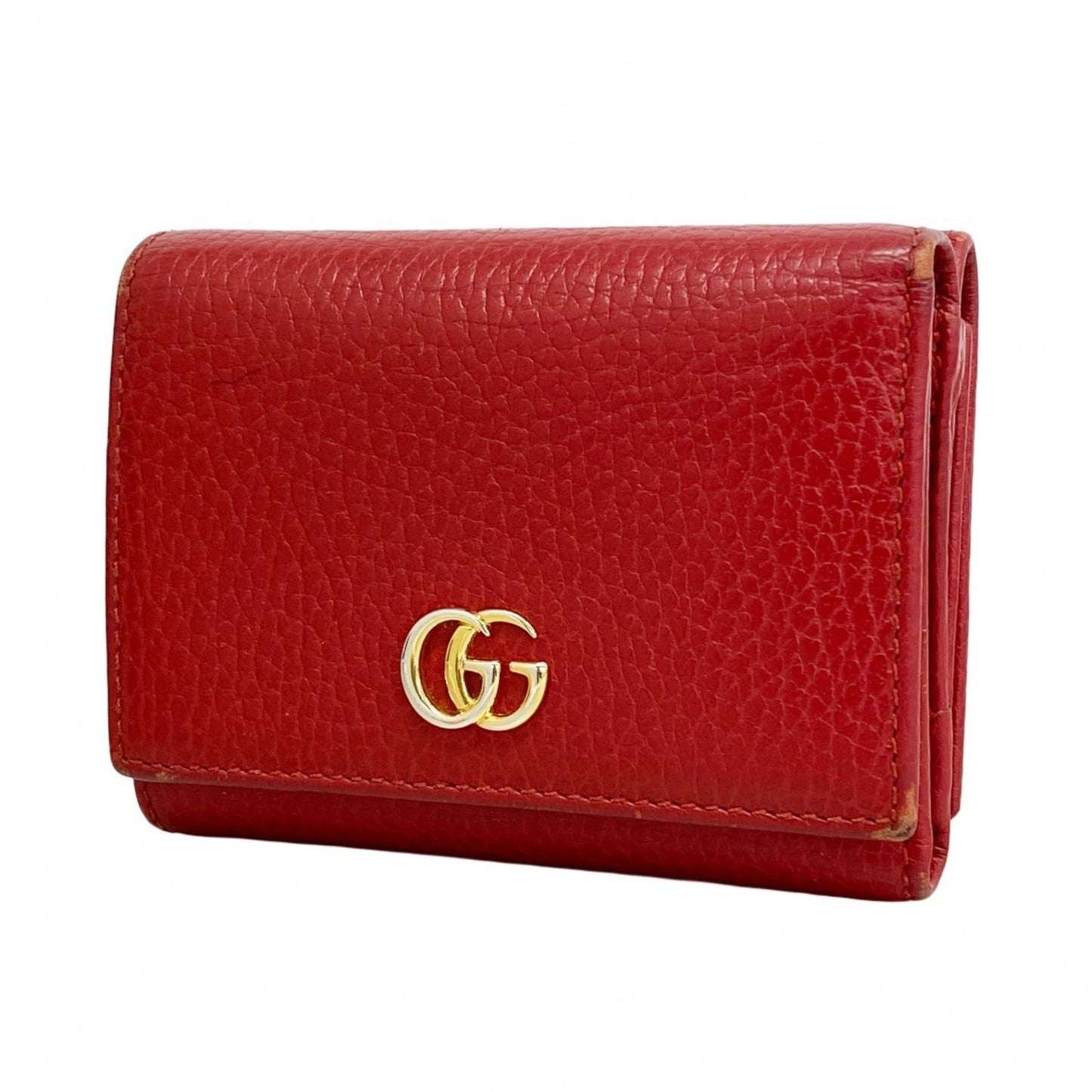 Gucci Red Color Leather Wallet (Tri-Fold) ( )