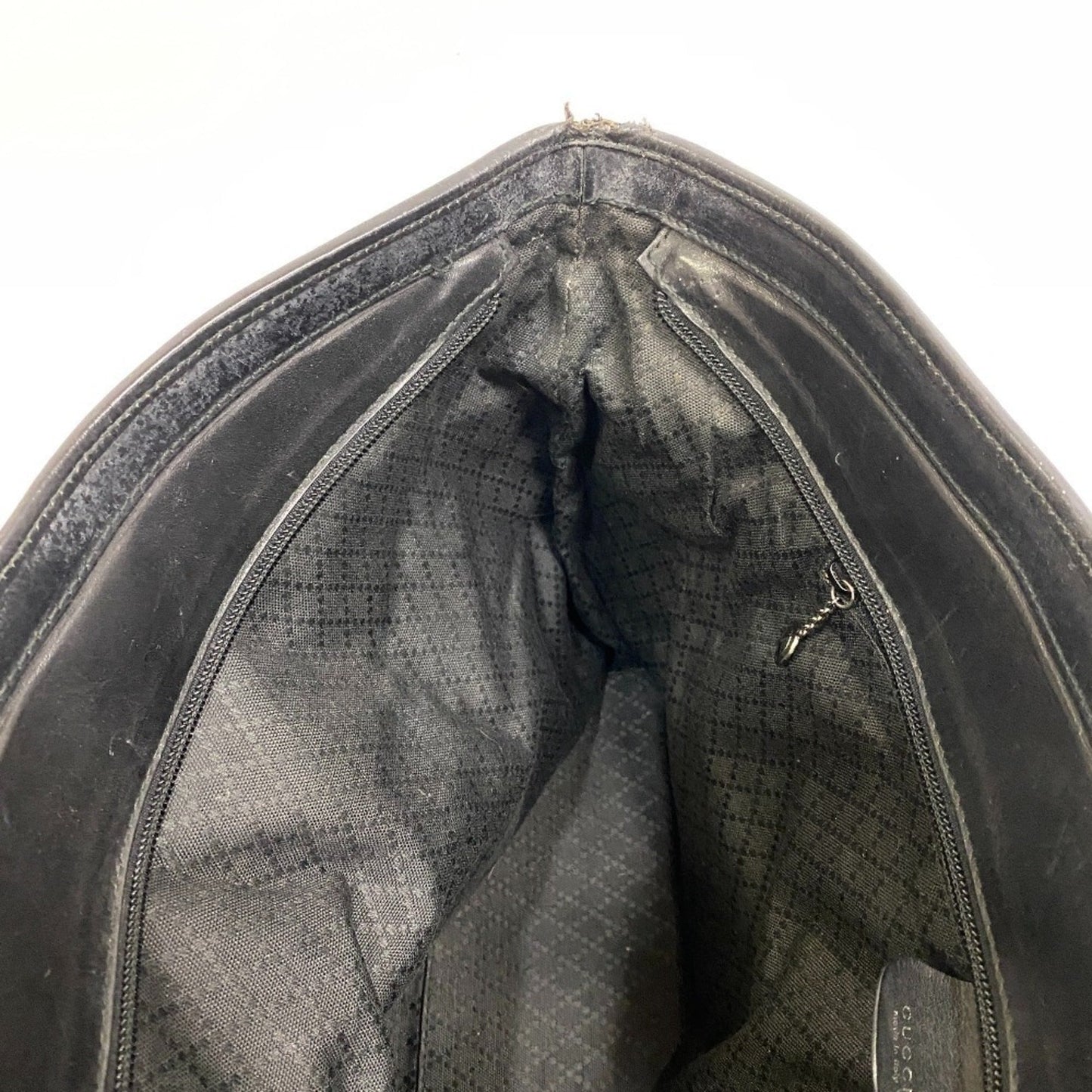 Gucci Black Nylon Leather Shoulder Bag Tote Bag ( )