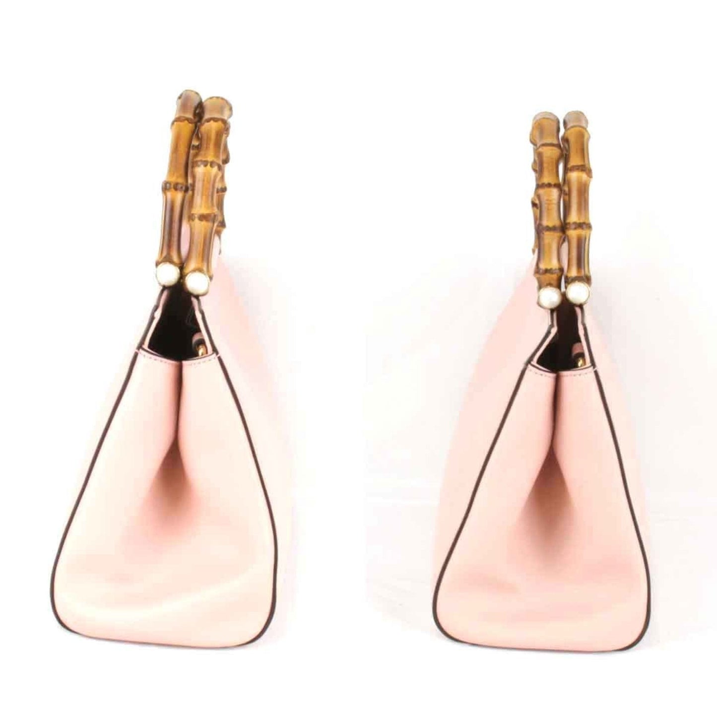 Gucci Bamboo Pink Leather Handbag ( )