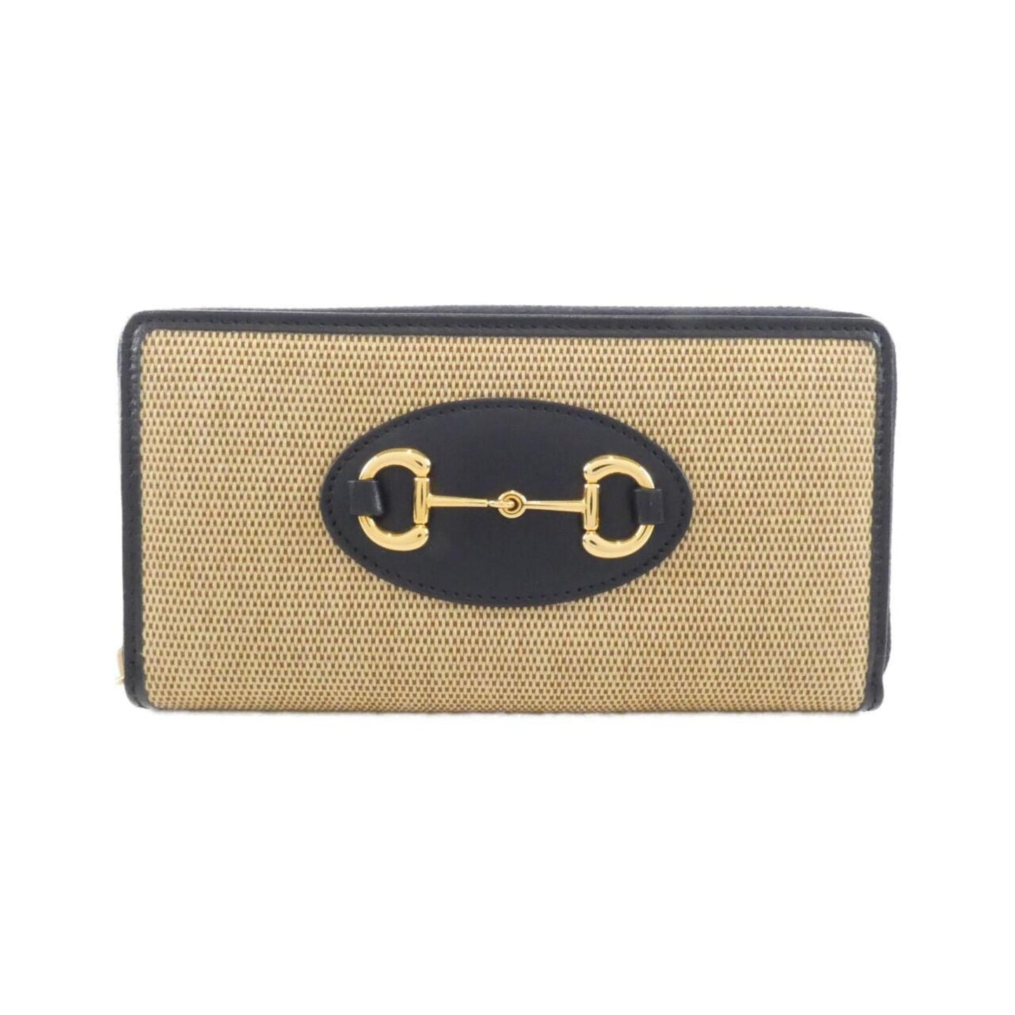 Gucci Beige Navy Canvas Long Wallet (Bi-Fold) ( )