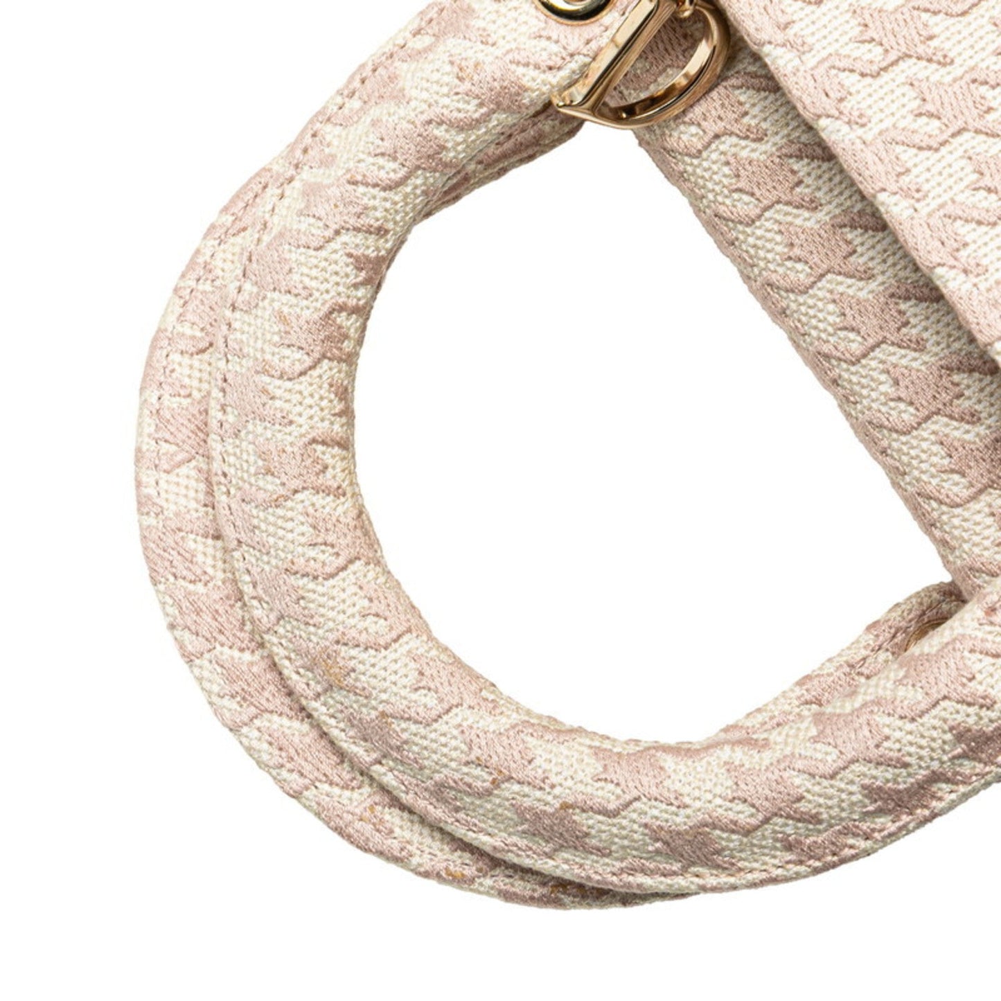 Christian Dior Lady Dior Pink White Canvas Handbag Shoulder Bag ()