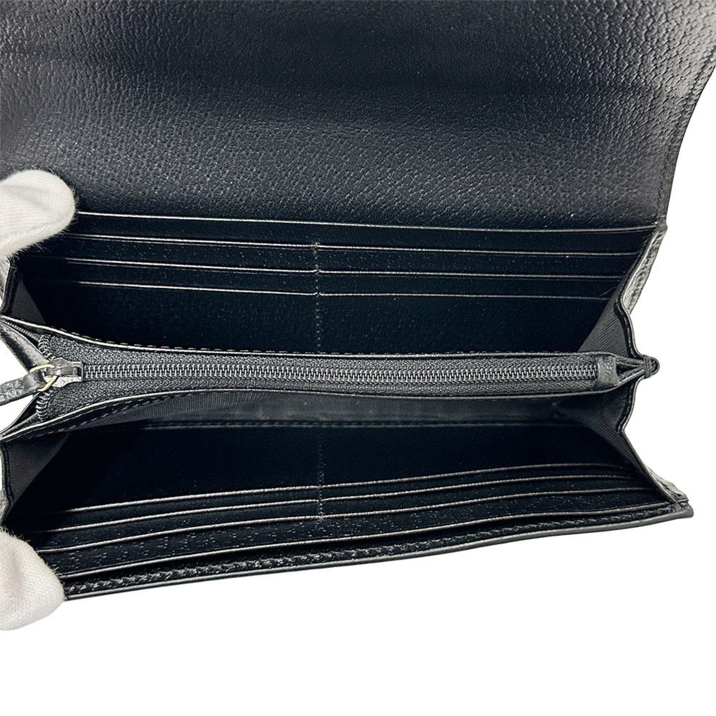 Gucci Black Leather Long Wallet (Bi-Fold) ( )