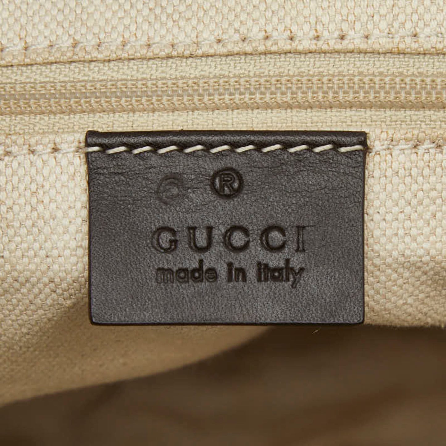 Gucci Beige Brown Canvas Leather Handbag Shoulder Bag ( )