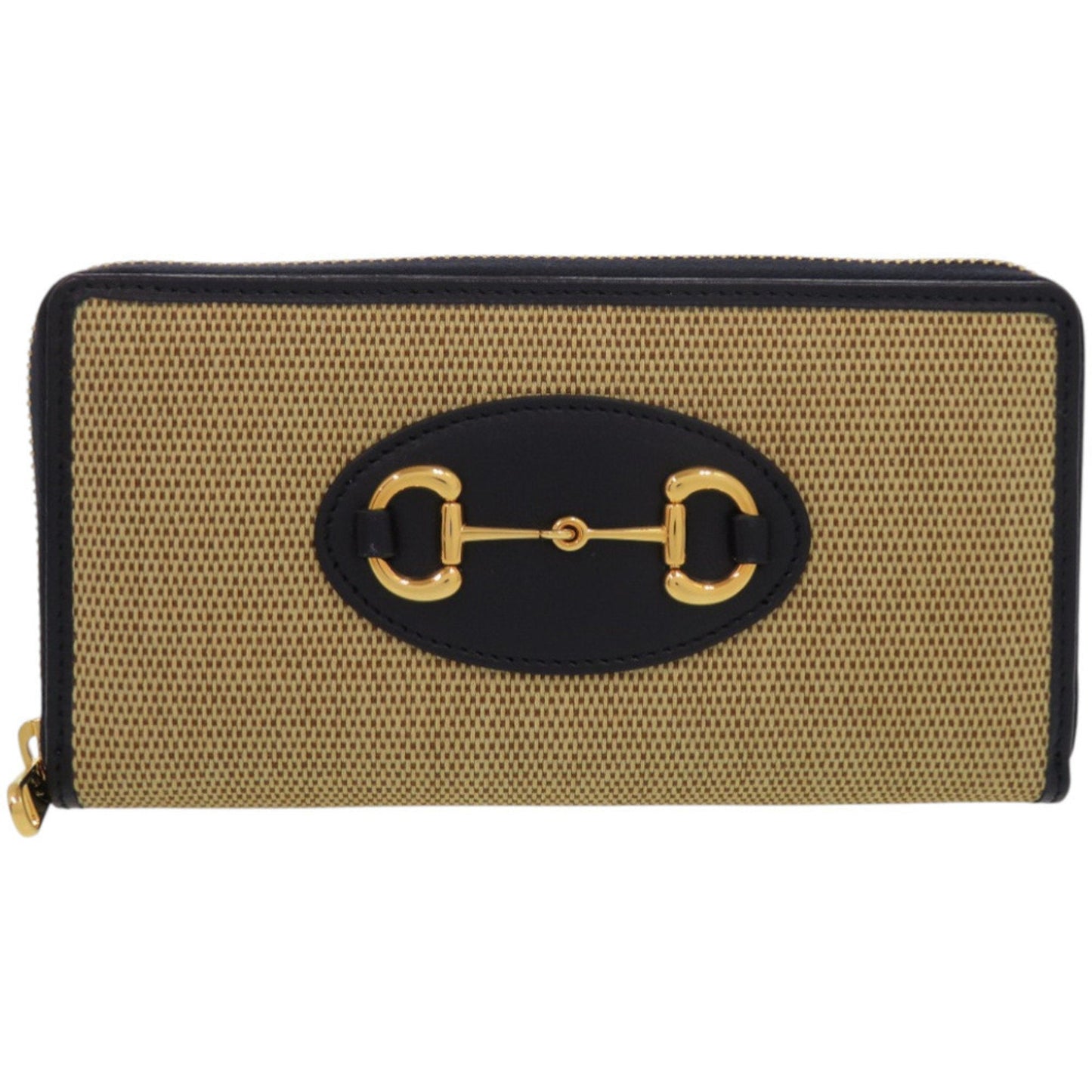 Gucci Beige Navy Canvas Leather Long Wallet (Bi-Fold) ( )