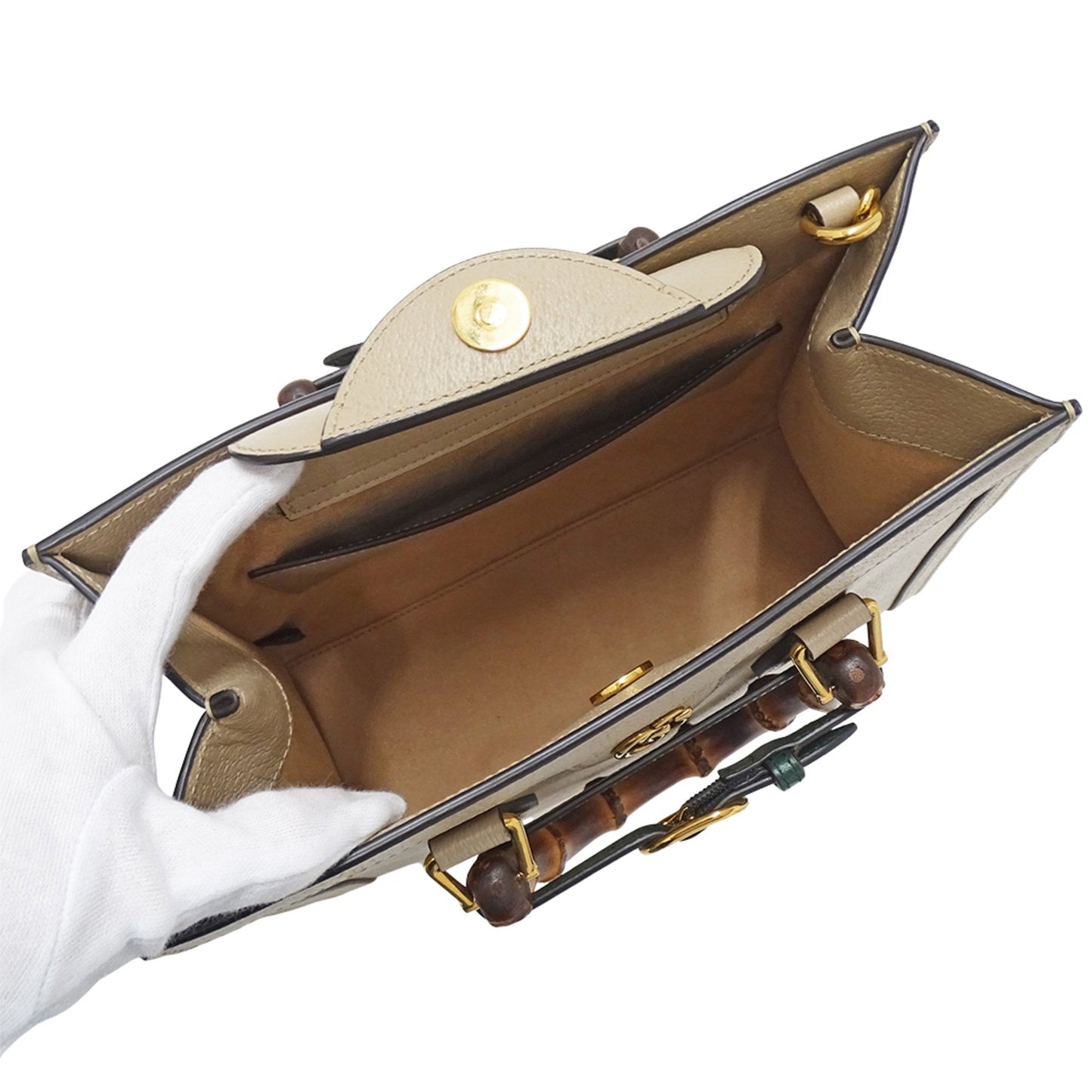 Gucci Beige Leather Handbag Shoulder Bag ( )