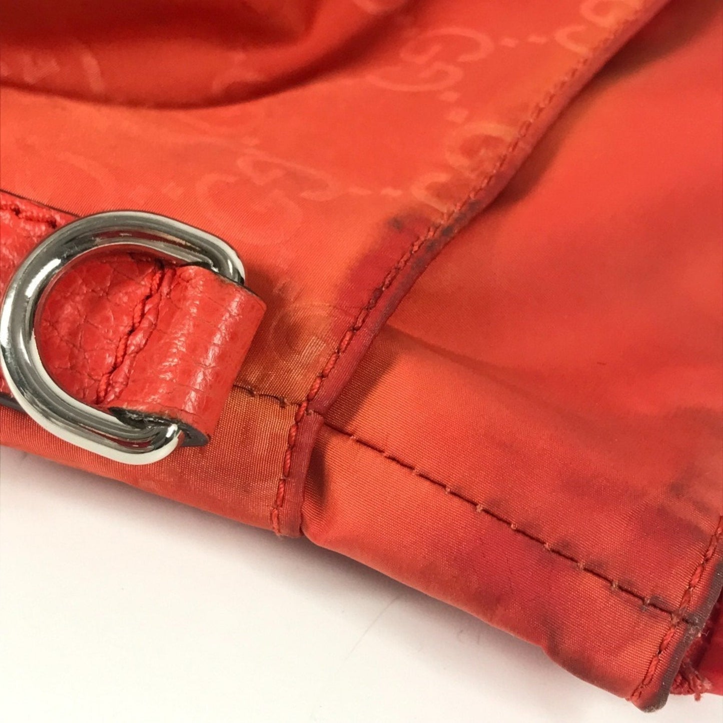 Gucci Orange Nylon Handbag Shoulder Bag Tote Bag ( )