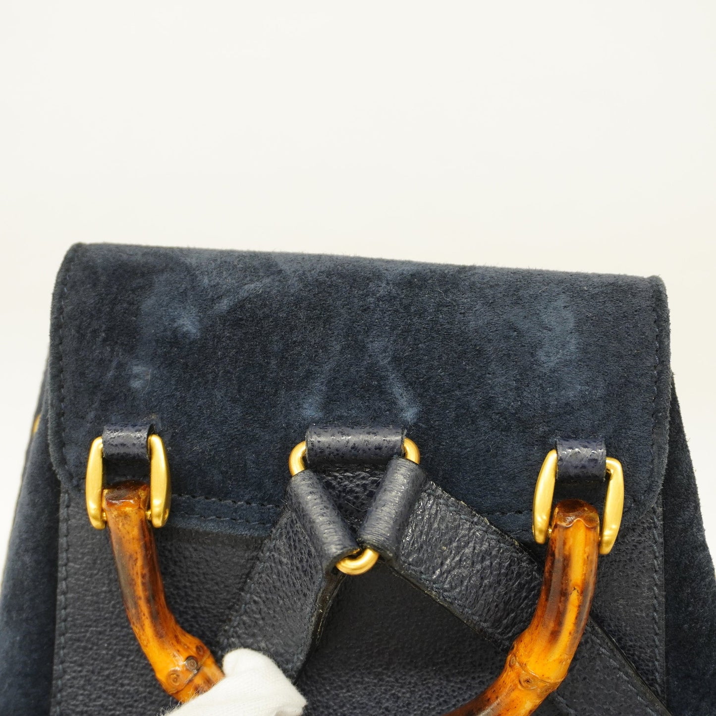 GUCCI Auth  Bamboo Rucksack 003 1956 0030 Women's Leather,Suede Backpack Navy