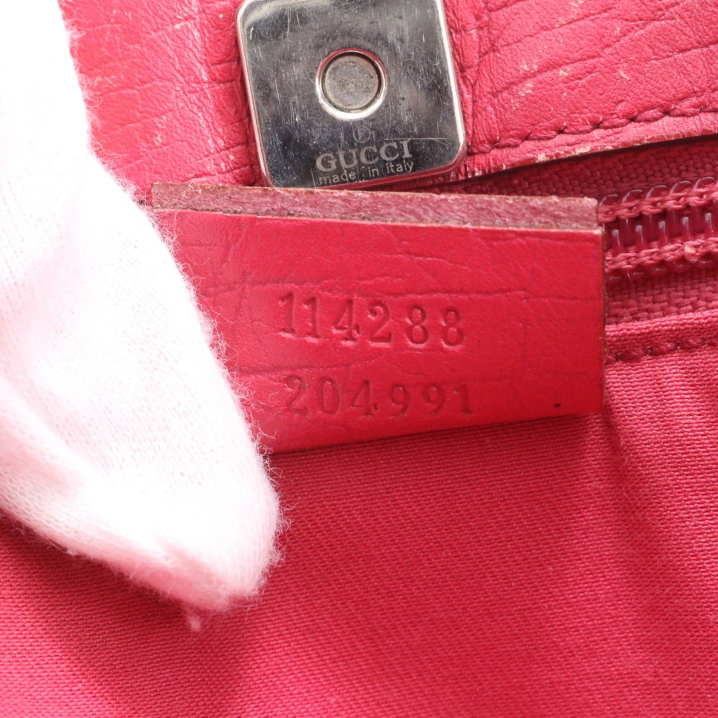 Gucci Brown Red Color Leather Coated Canvas Tote Bag ( )