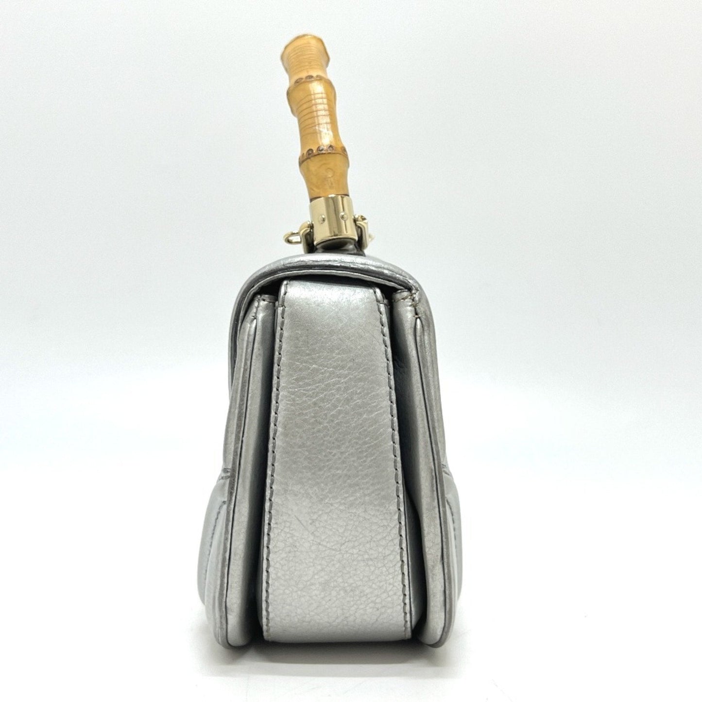 Gucci Silver Leather Handbag ( )