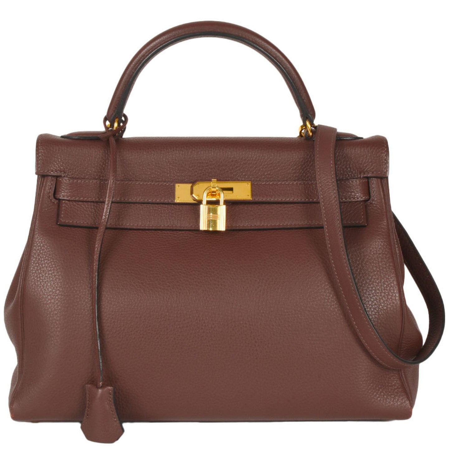Hermes Brown Togo Leather Handbag ( )