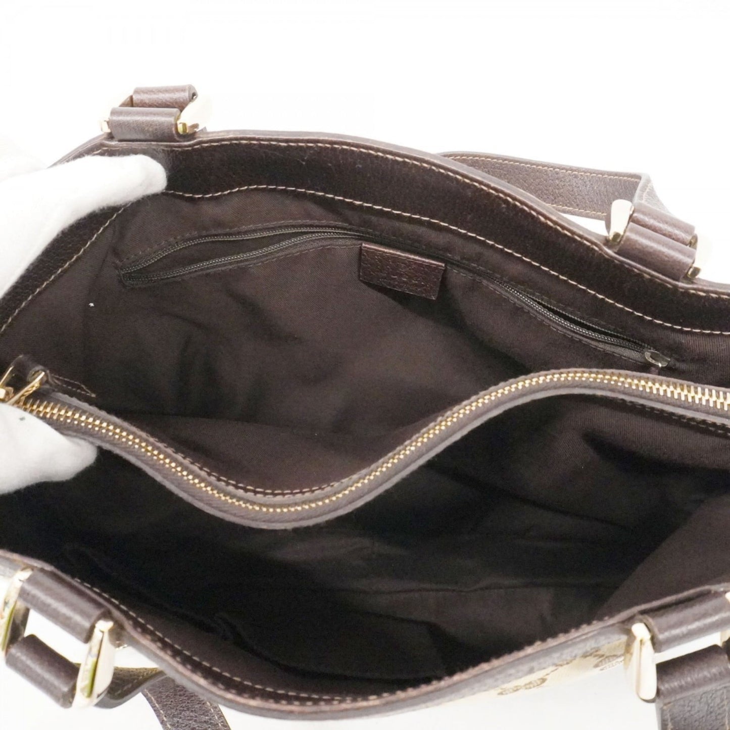 Gucci Brown Canvas Tote Bag ( )