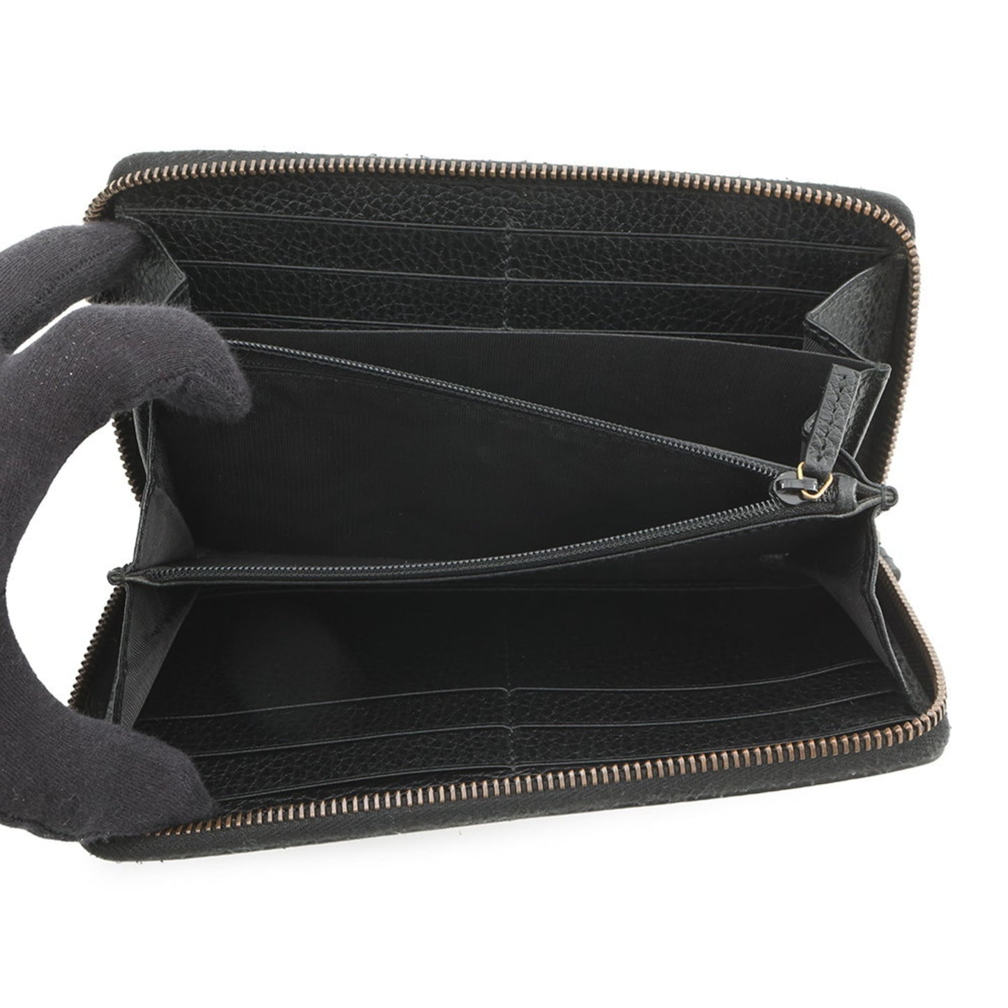 Gucci Black Multi-Color Leather Long Wallet (Bi-Fold) ( )