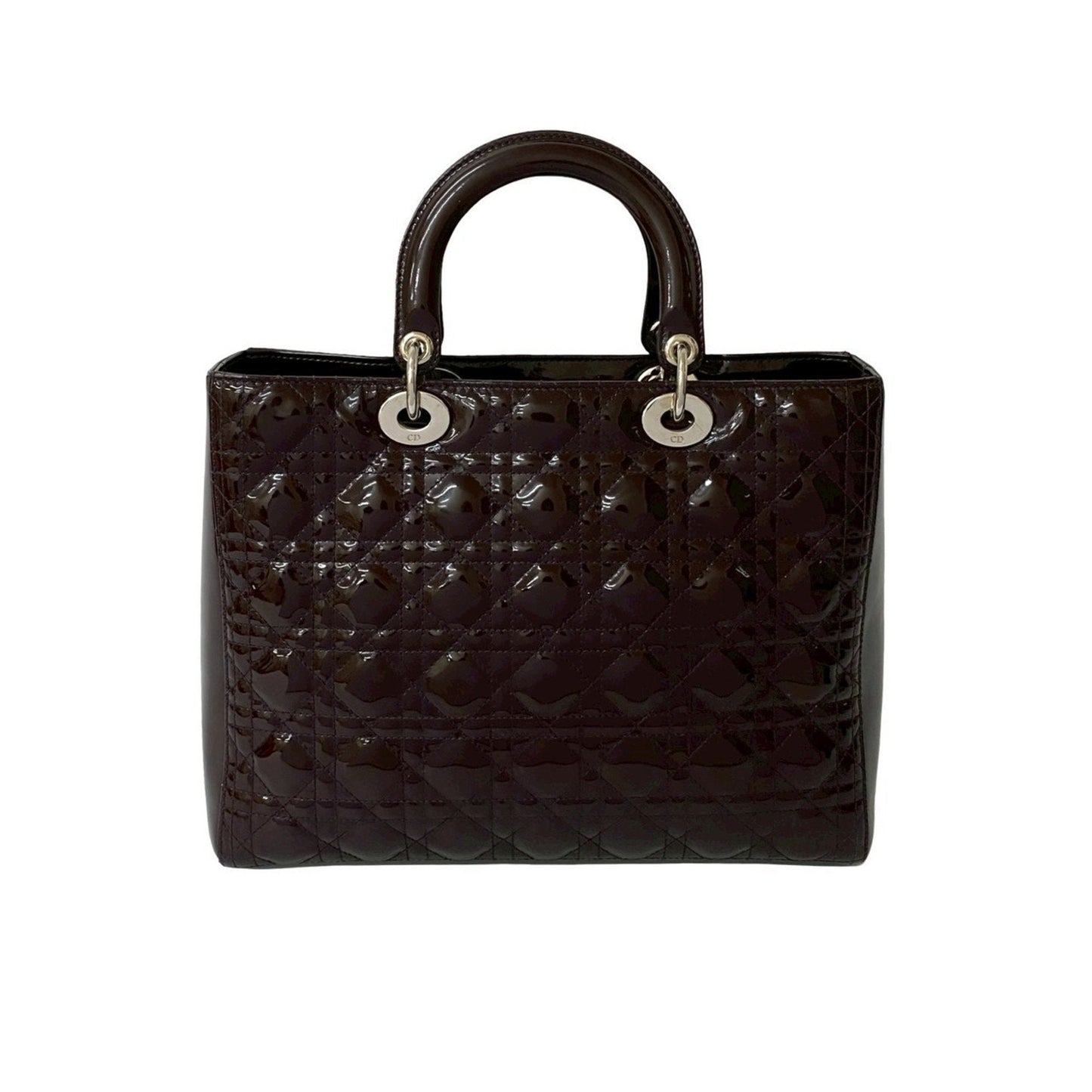 Christian Dior Brown Patent Leather Handbag Shoulder Bag ()