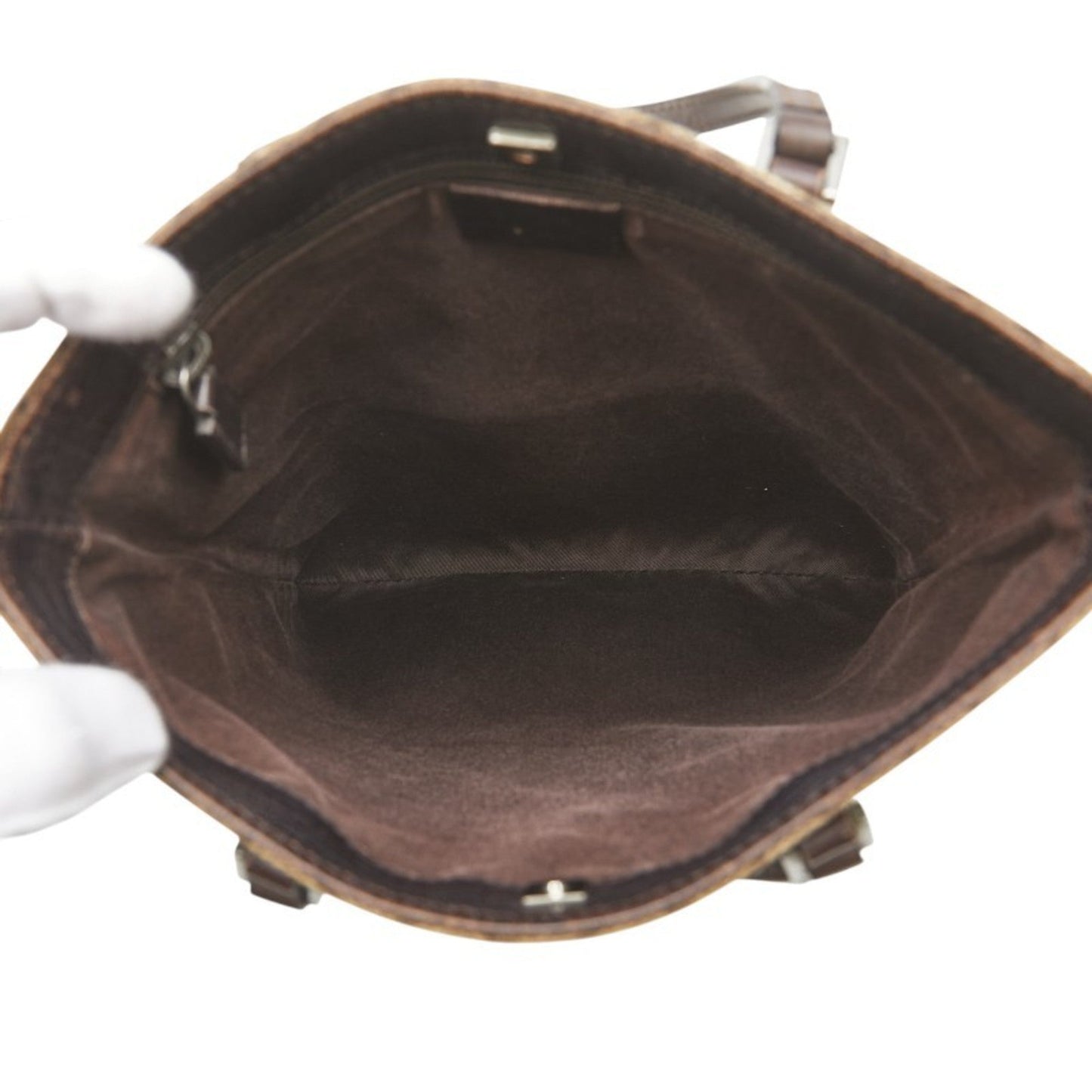 Gucci Brown Pvc Leather Handbag Tote Bag ( )