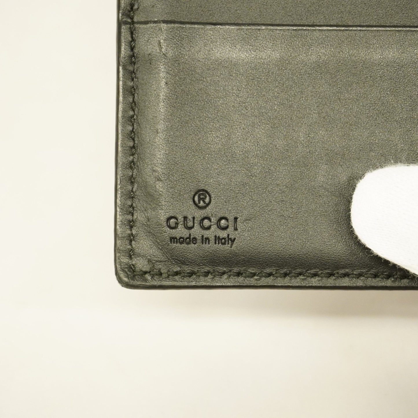 GUCCI Auth  GG Supreme Silver Metal Fittings 451266 Women's Leather Black