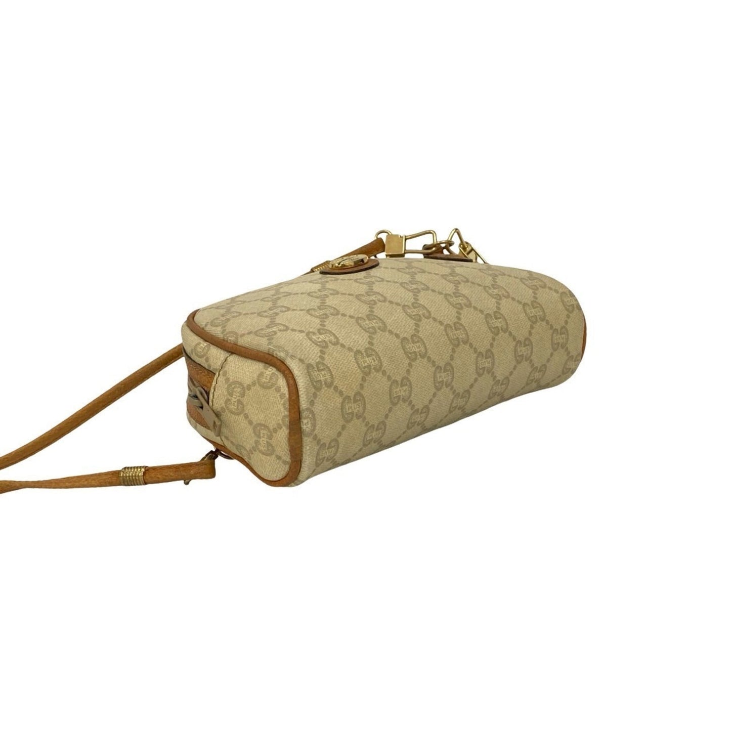 Gucci Beige Brown Leather Pvc Pochette Shoulder Bag ( )