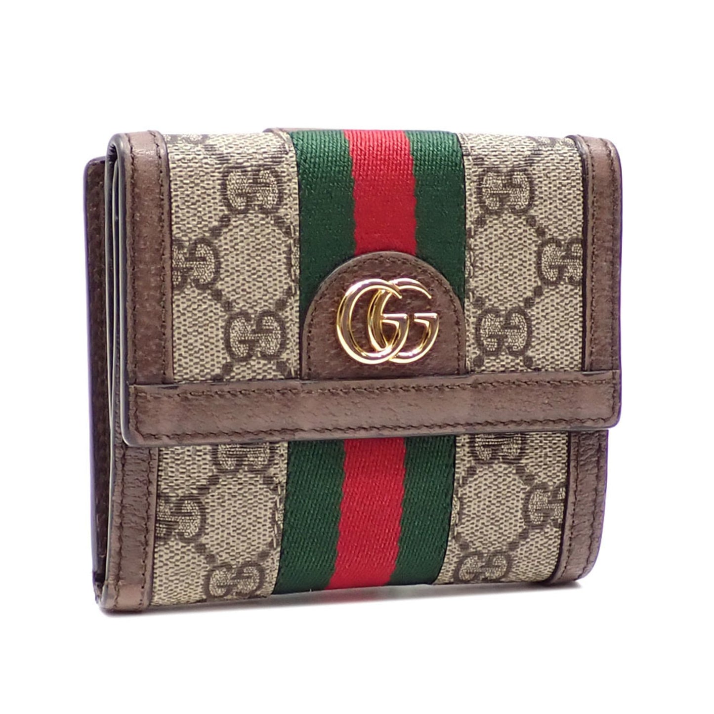 Gucci Beige Brown Gg Supreme Leather Wallet (Bi-Fold) ( )