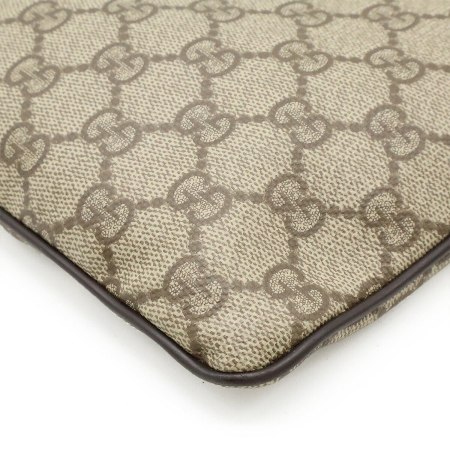 Gucci Beige Dark Brown Pvc Leather Shoulder Bag ( )