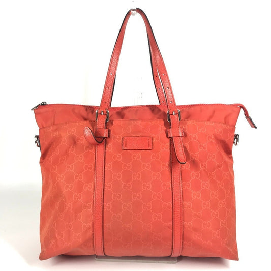 Gucci Orange Nylon Handbag Shoulder Bag Tote Bag ( )
