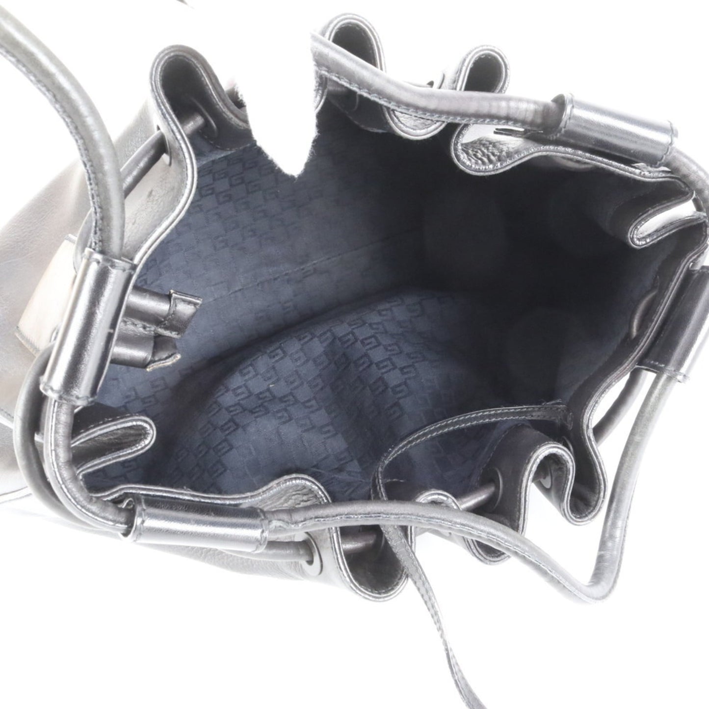 Gucci Black Leather Pouch Tote Bag ( )