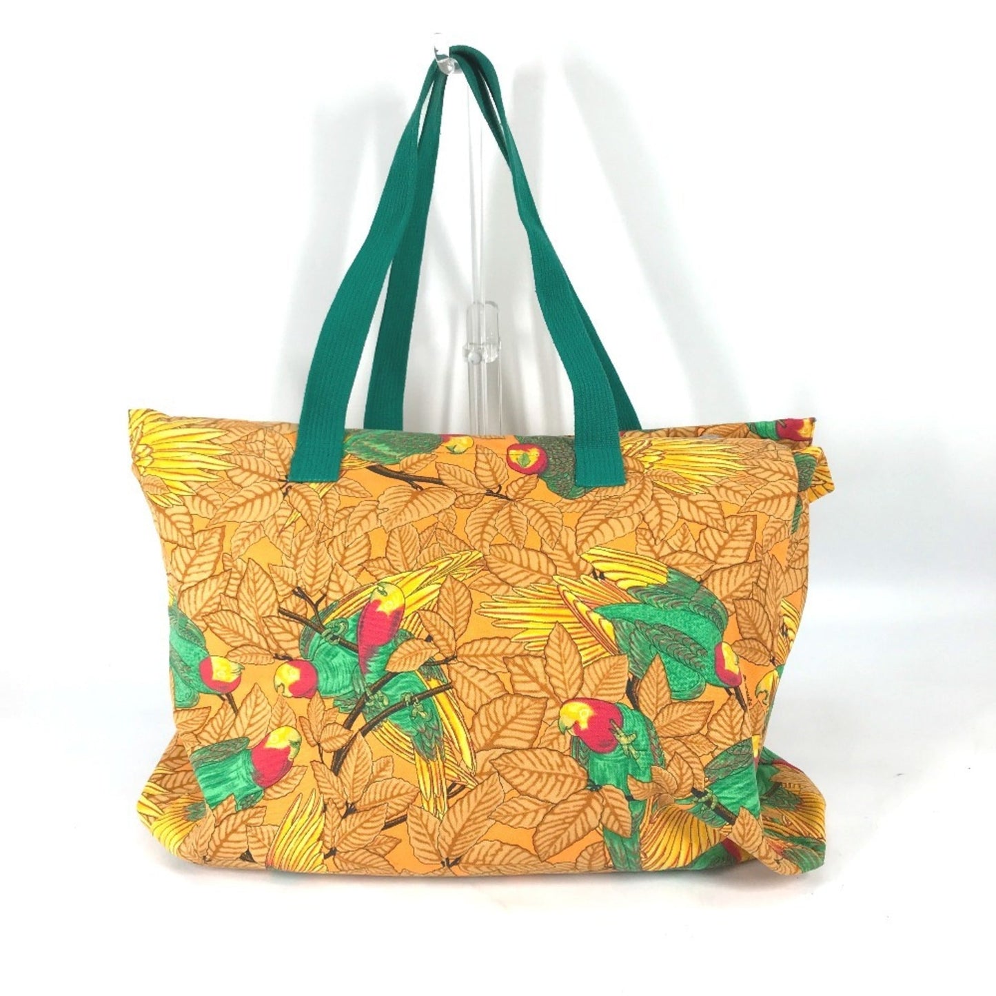 Hermes Green Orange Canvas Shoulder Bag Tote Bag ( )