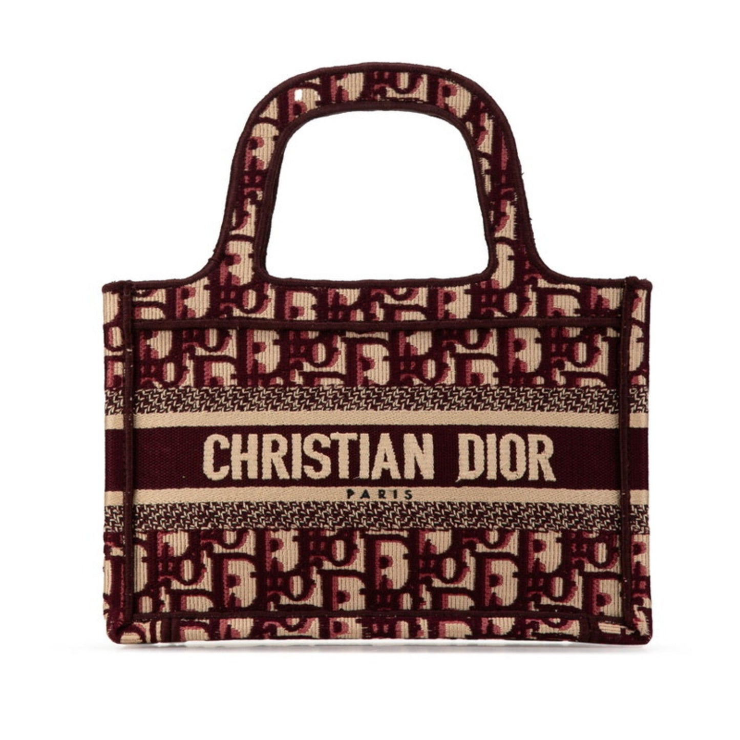 Christian Dior Beige Wine Canvas Handbag Tote Bag ()