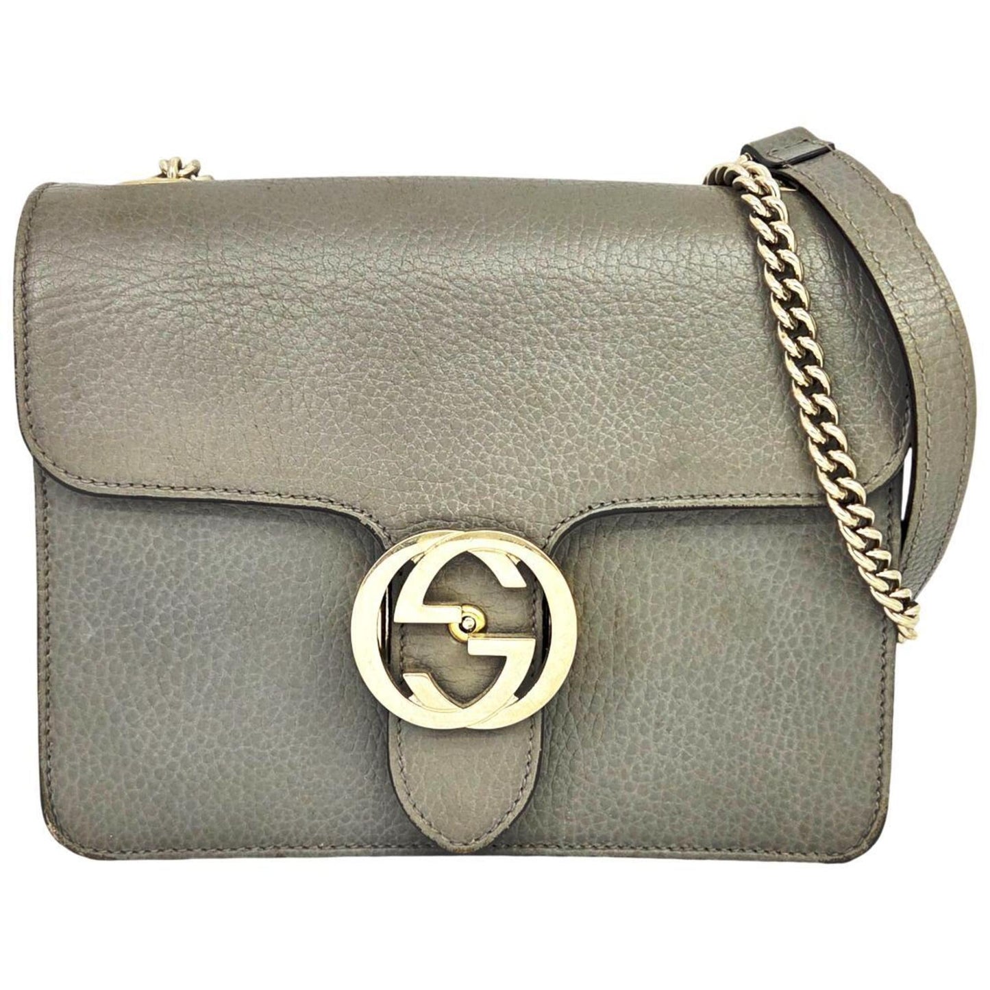 Gucci Gray Leather Shoulder Bag ( )