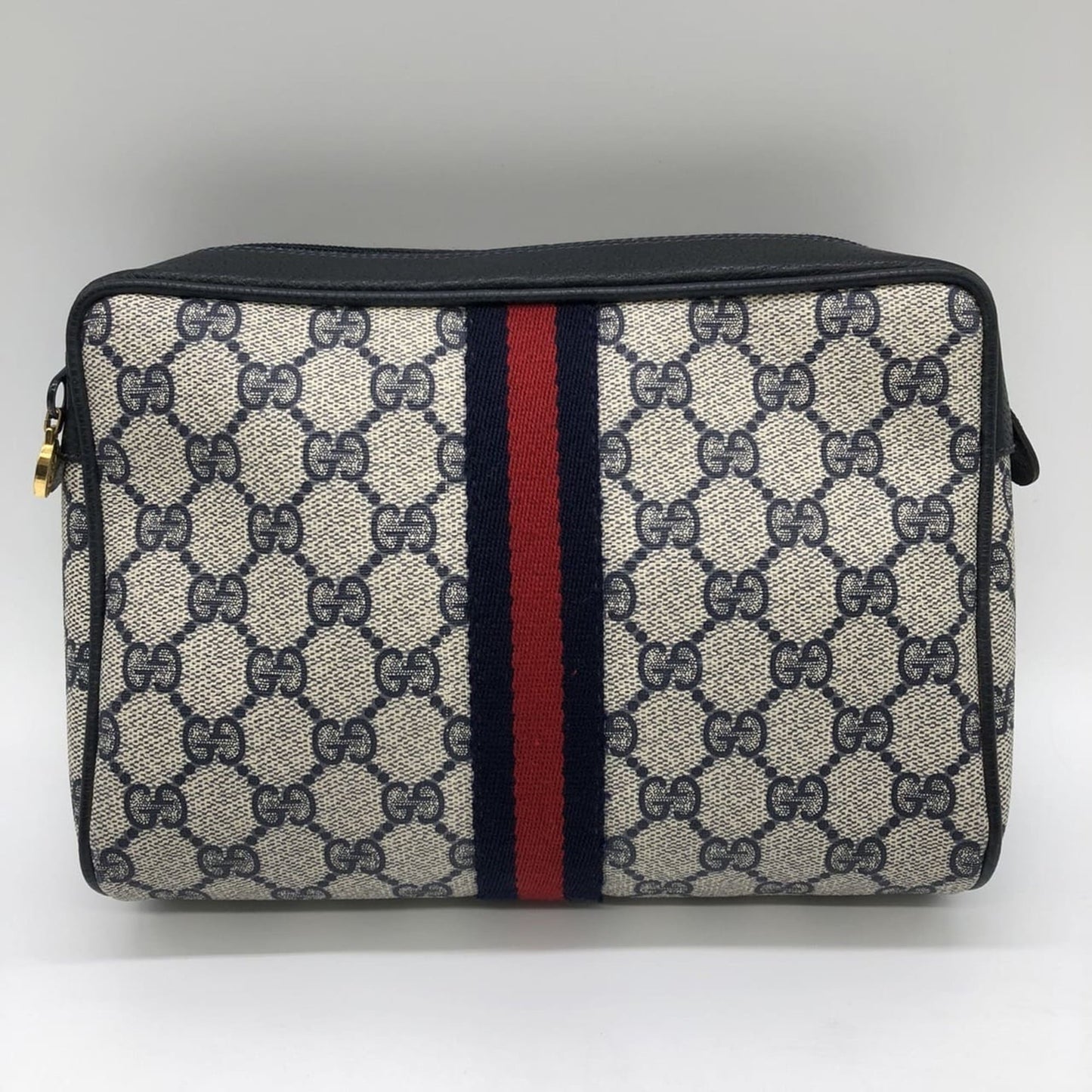 Gucci Navy Gg Supreme Clutch Bag Pouch ( )