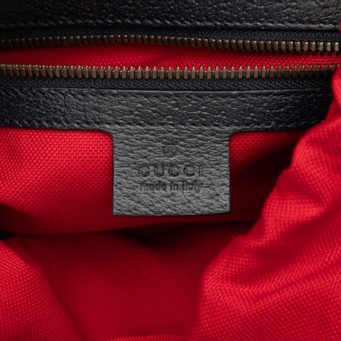 Gucci Navy Red Color Wool Leather Backpack ( )