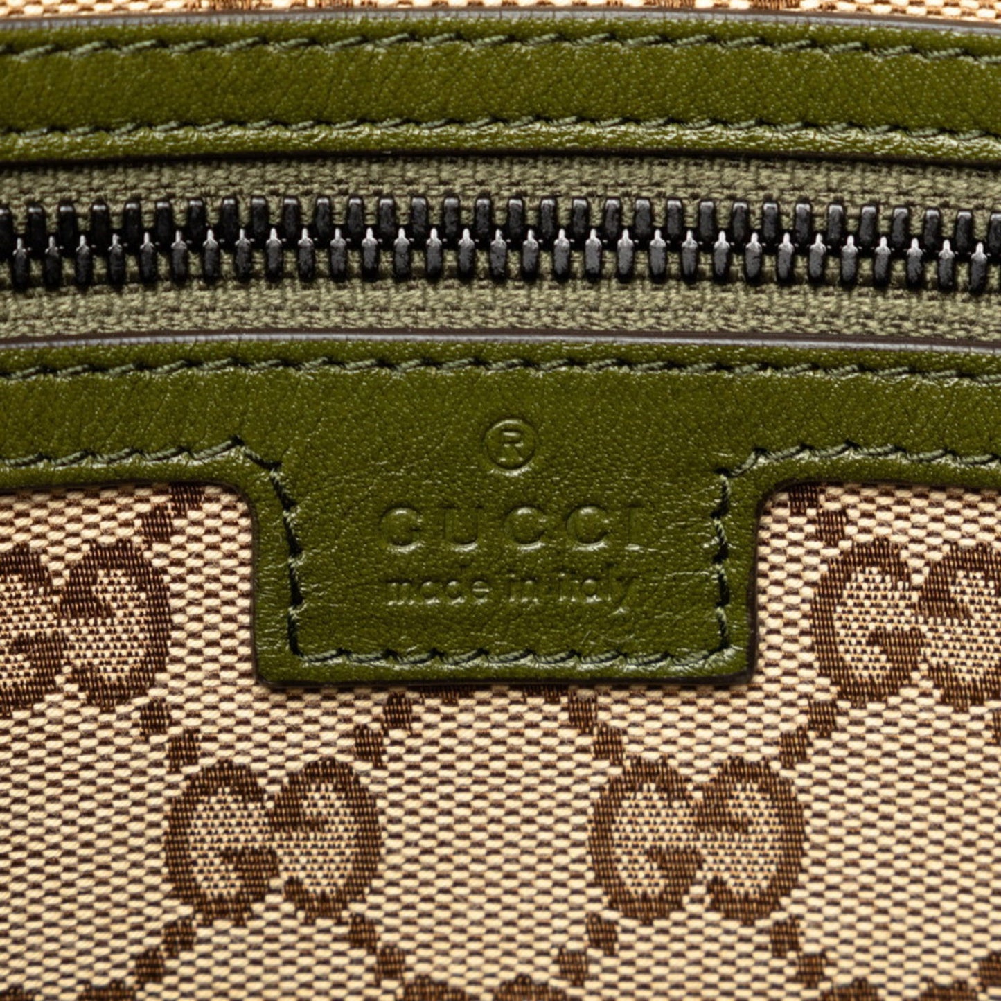 Gucci Khaki Leather Tote Bag ( )