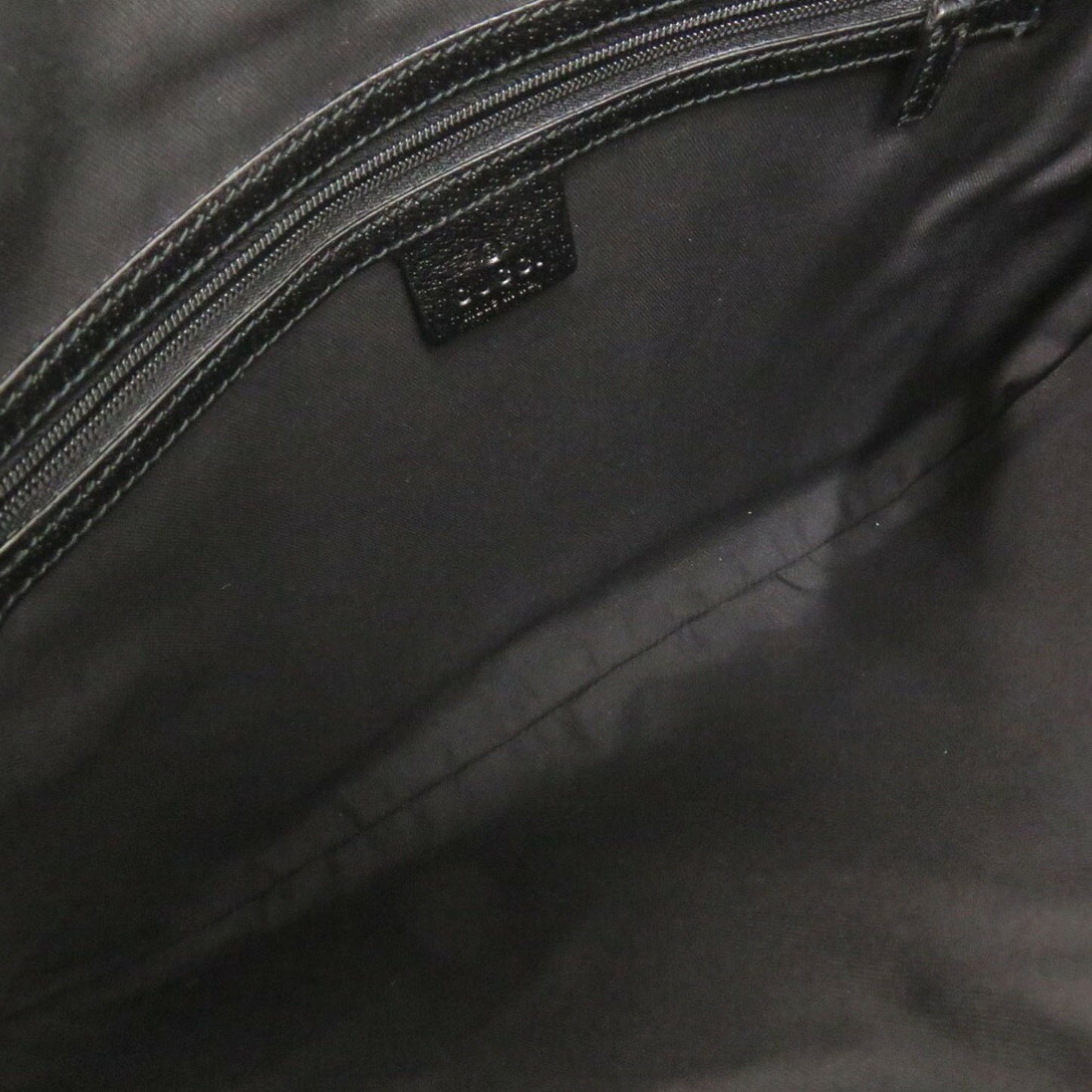 Gucci Black Gg Canvas Leather Handbag Shoulder Bag ( )