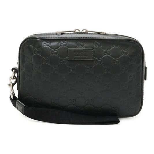Gucci Black Leather Clutch Bag Handbag ( )