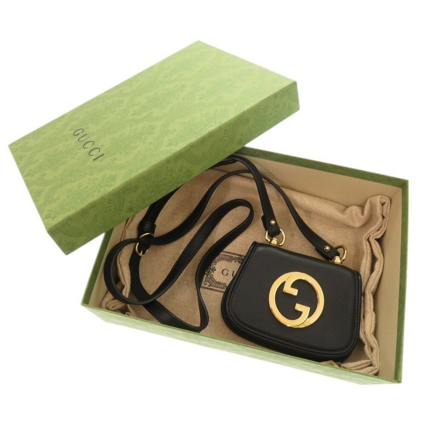 Gucci Black Leather Pouch Shoulder Bag ( )