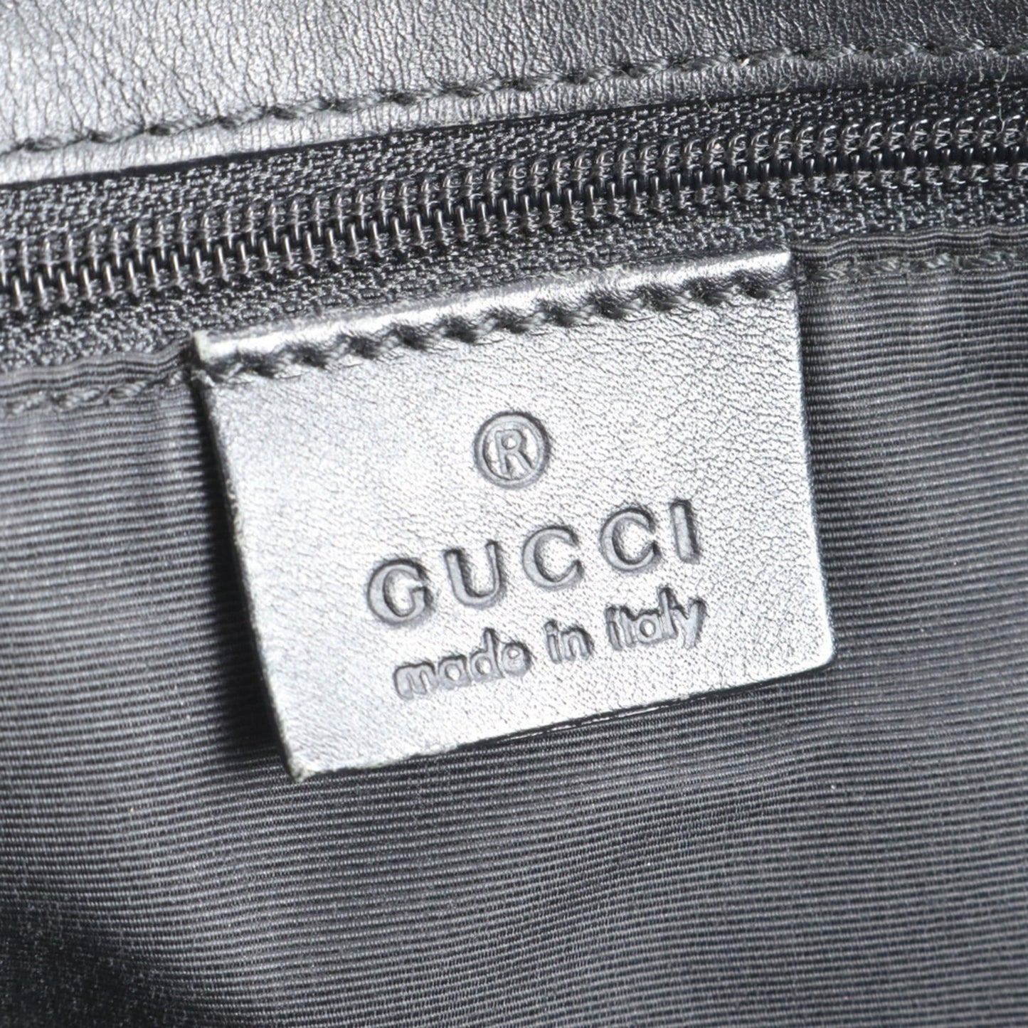 Gucci Black Leather Canvas Tote Bag ( )