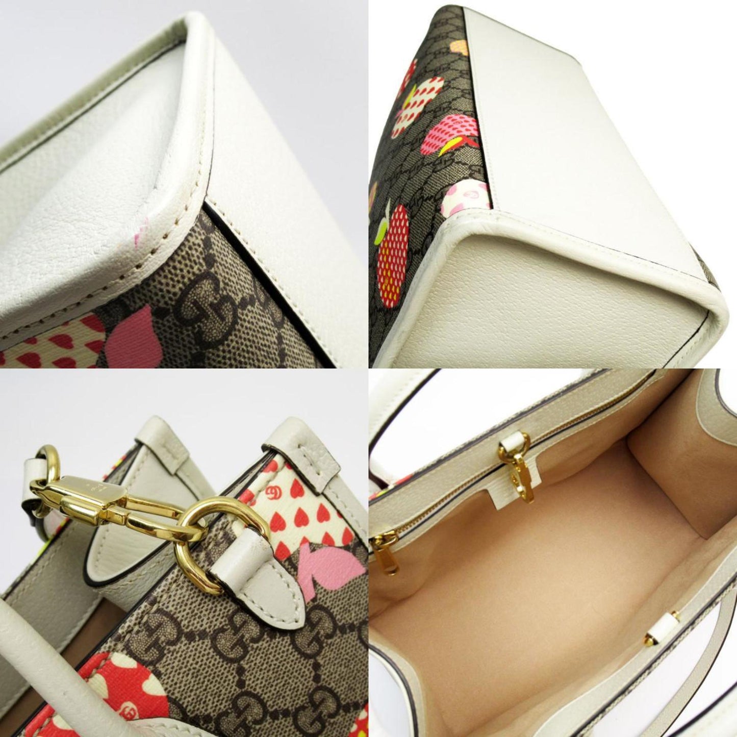 Gucci Brown Ivory Gg Supreme Handbag Shoulder Bag ( )