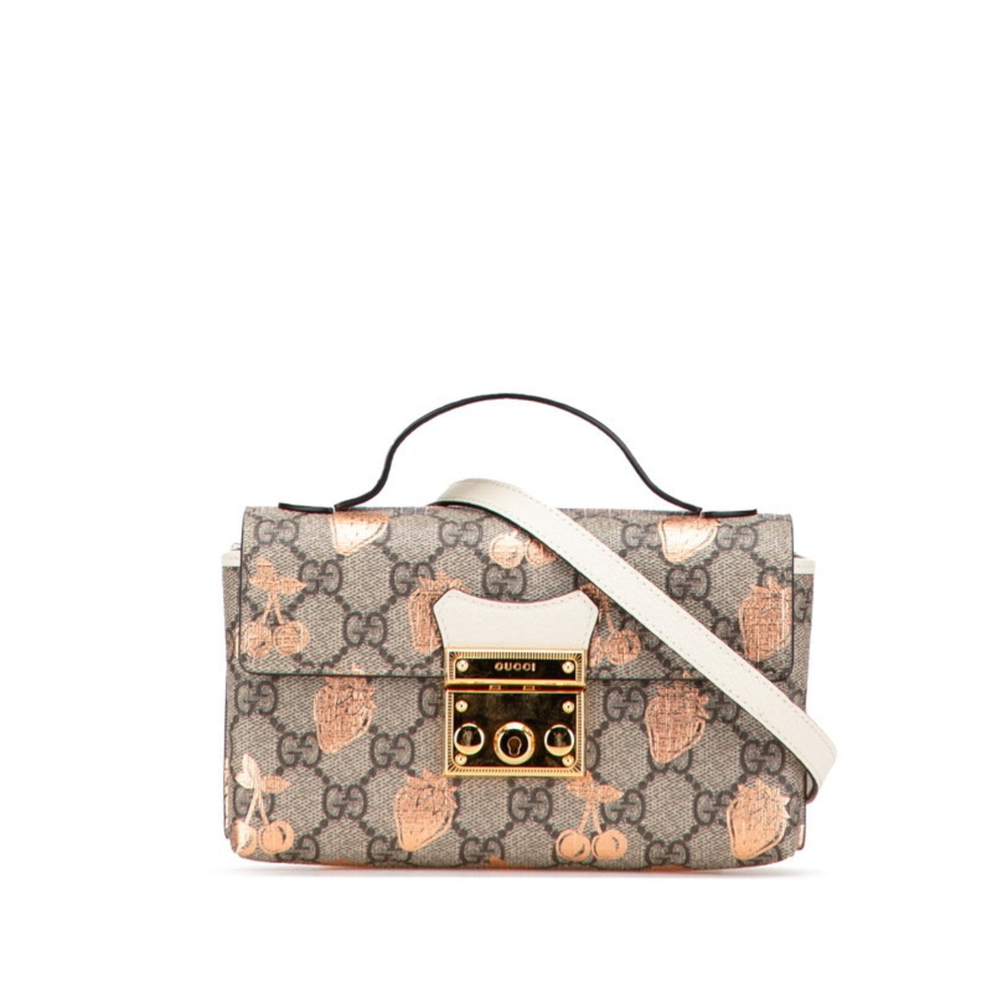 Gucci Padlock Beige Pvc Leather Handbag Shoulder Bag ( )
