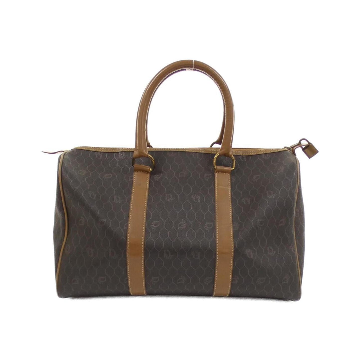 Christian Dior Brown Coated Canvas Boston Bag ()