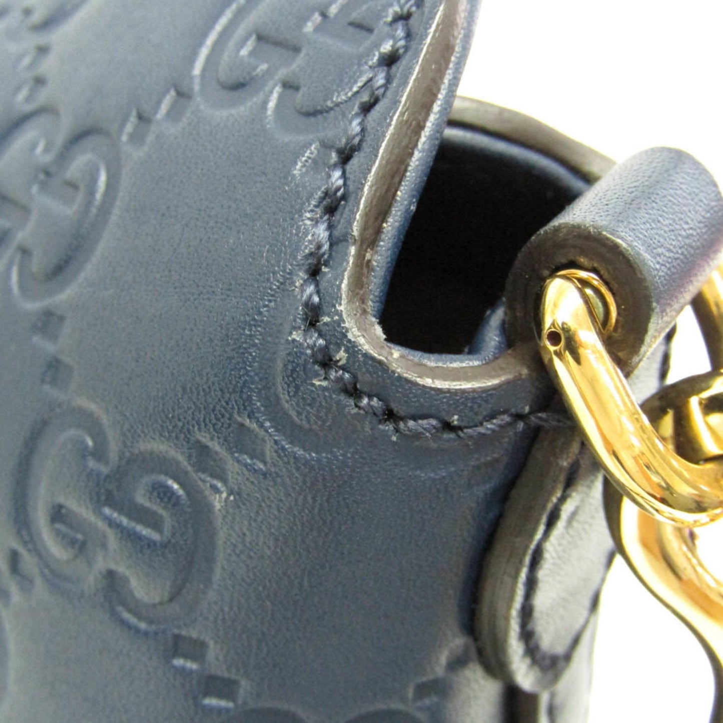 Gucci Guccissima Blue Leather Handbag Shoulder Bag ( )