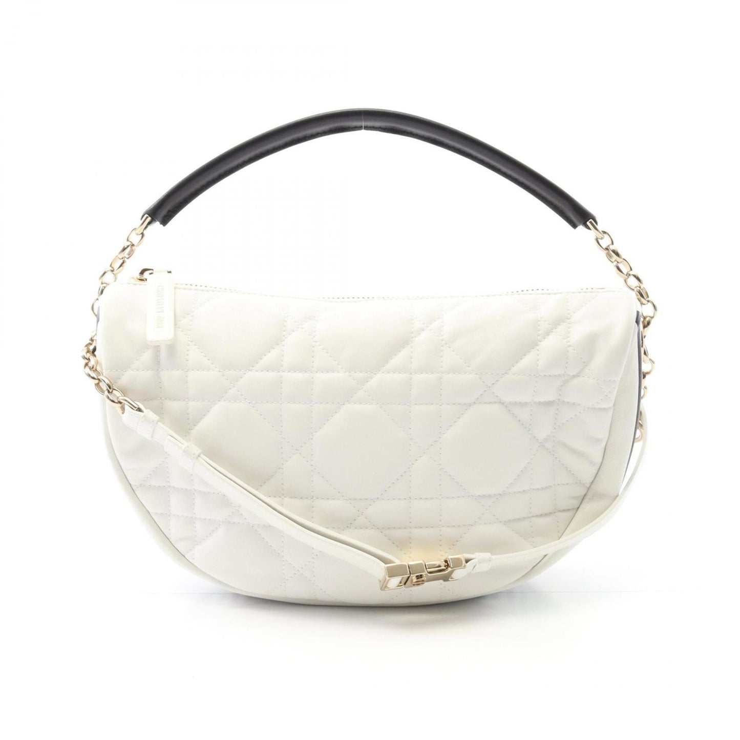 Christian Dior Black White Leather Handbag ()