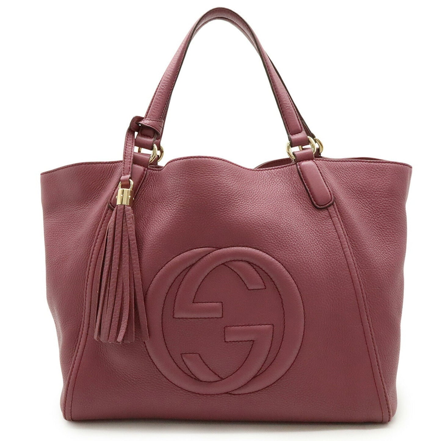Gucci Pink Purple Leather Shoulder Bag Tote Bag ( )