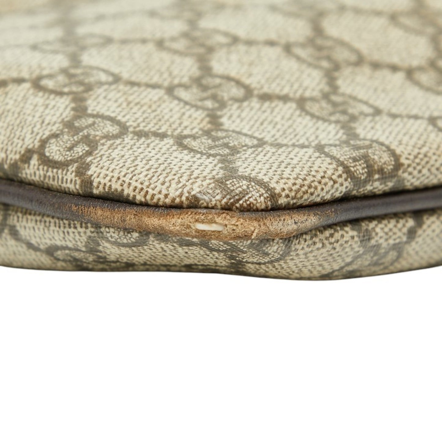Gucci Beige Brown Pvc Leather Handbag Tote Bag ( )