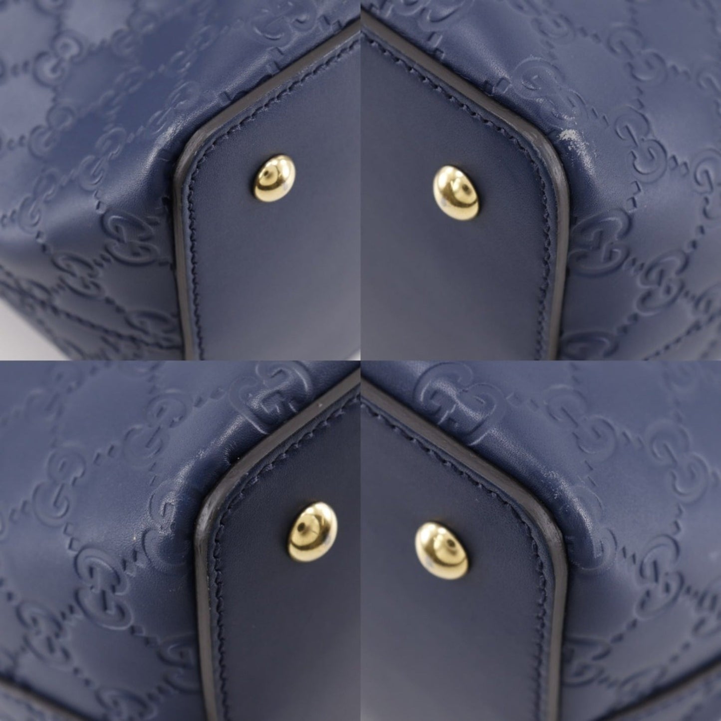 Gucci Navy Leather Handbag ( )