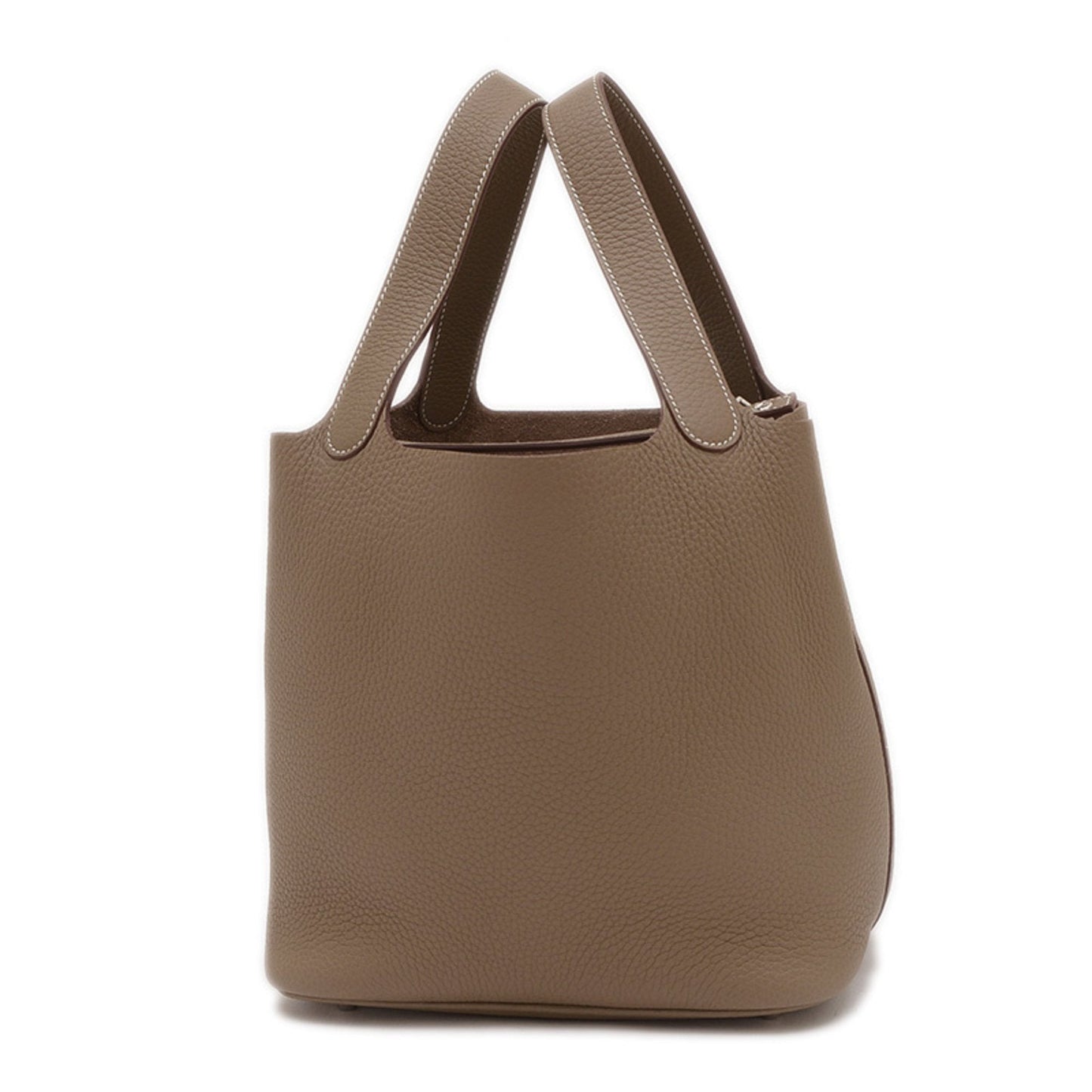 Hermes Etoupe Gray Taurillon Clemence Leather Handbag ( )