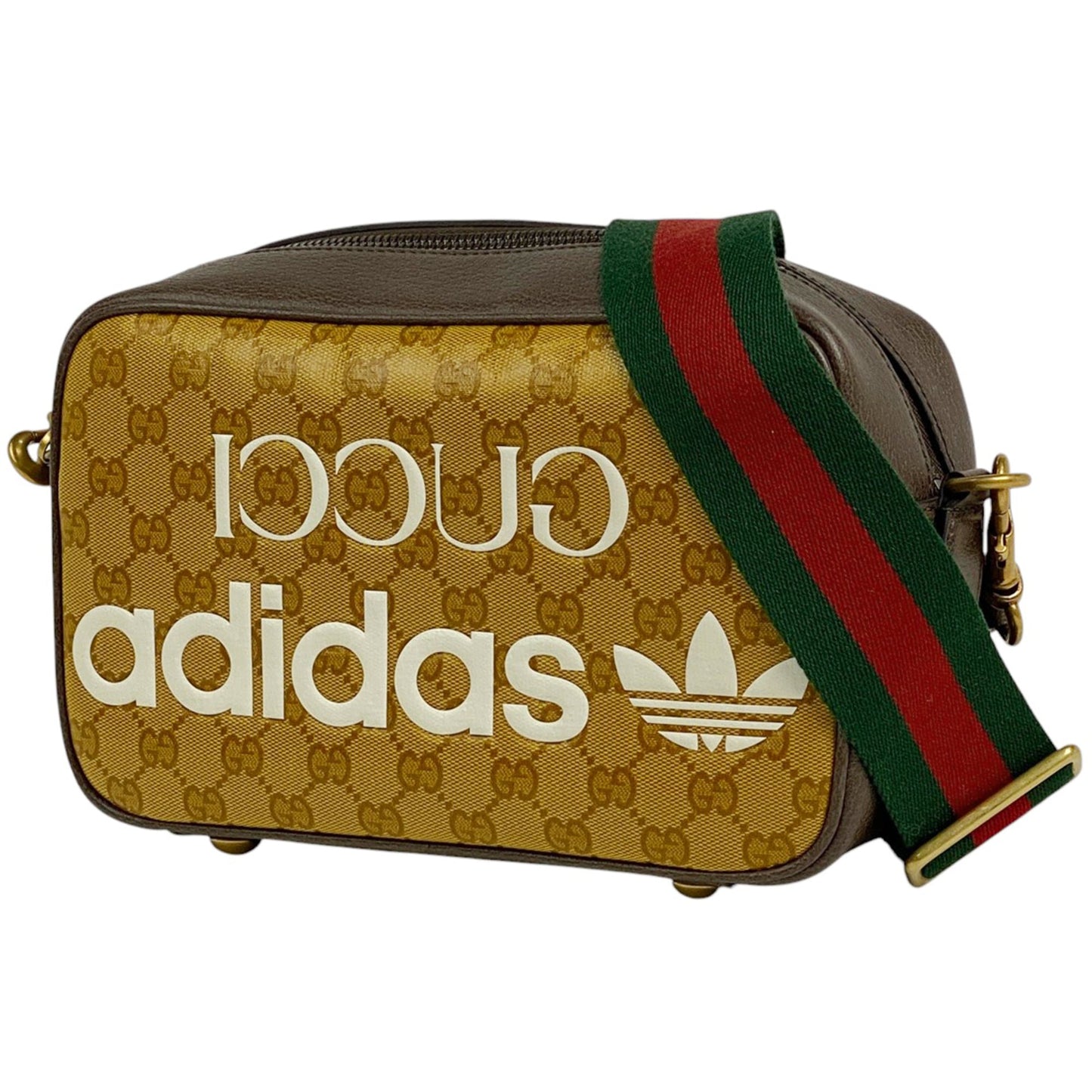 Gucci Brown Coated Canvas Leather Shoulder Bag ( )