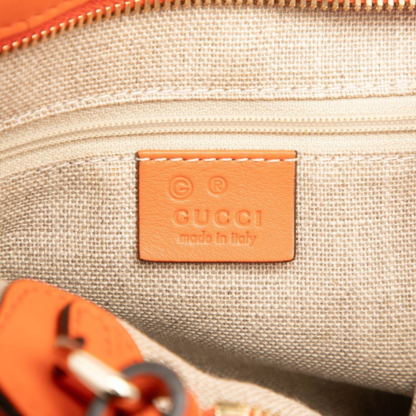 Gucci Orange Leather Handbag Shoulder Bag ( )