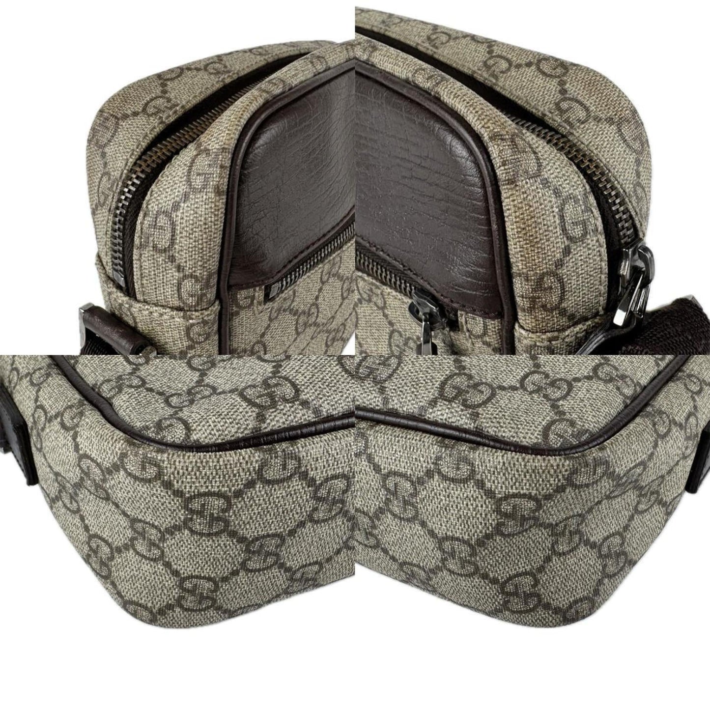 Gucci Brown Gg Supreme Leather Shoulder Bag ( )